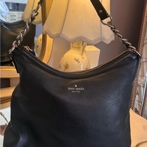 Kate Spade Black Hobo Bag with Chain Strap